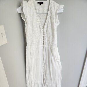 Quince size small white smocked dress